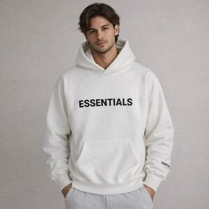 NWOT Fear of God Essentials Pullover Hoodie Applique Logo